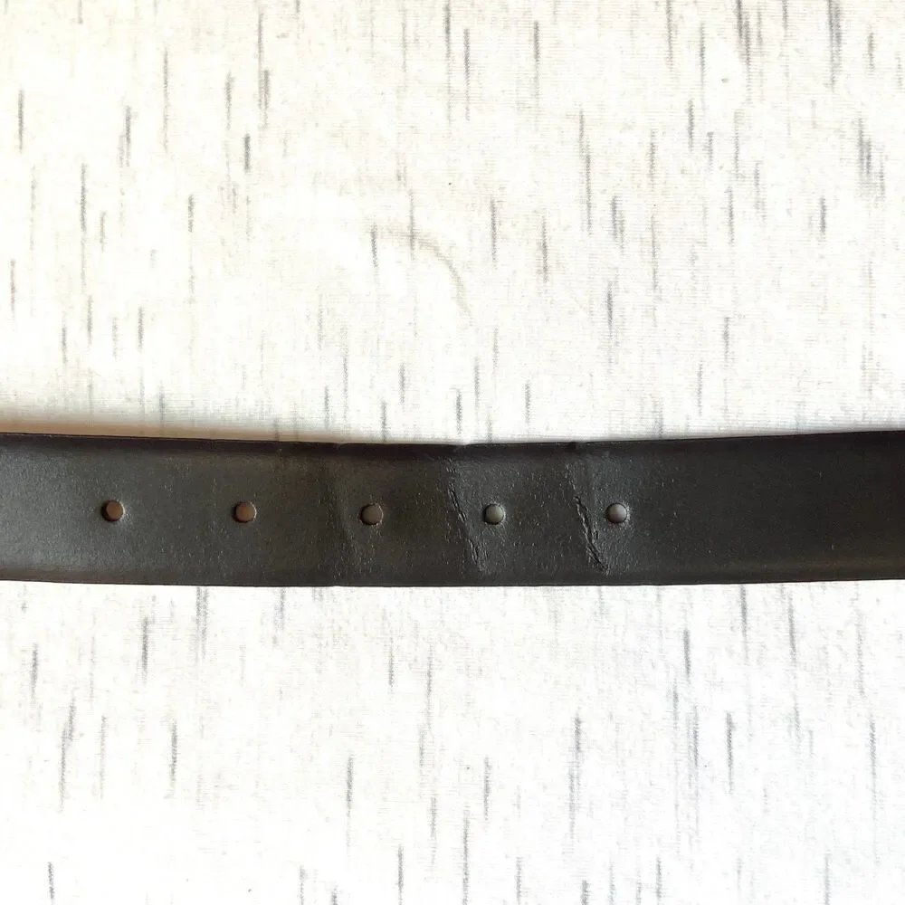 DKNY Black Logo Belt Silver Buckle Women's Size 36 Designer Fashion Donna Karen